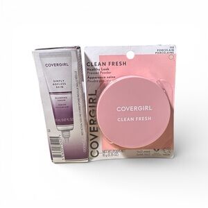 CoverGirl Makeup Bundle | Pressed Powder Porcelain 110 + Blurring Serum